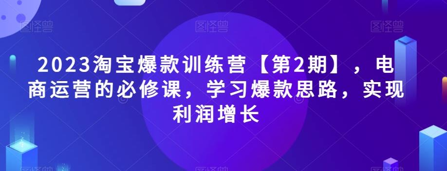 2023淘宝爆款训练营【第2期】，电商运营的必修课，学习爆款思路，实现利润增长-知识创作