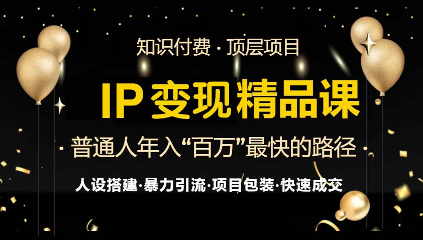 IP变现最新精品课程，知识付费全流程+最强引流术+小白避坑指南-知识创作