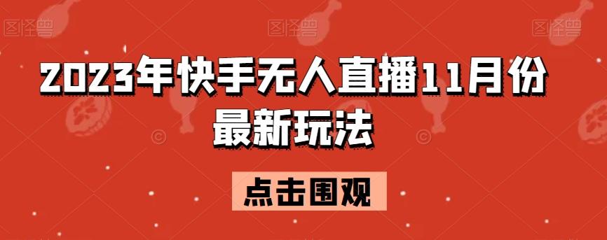 2023年快手无人直播11月份最新玩法-知识创作